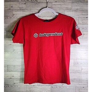 Vintage Womens Independent Truck Company Iron Cross Tee Shirt Y2K SK8 SKATE Med